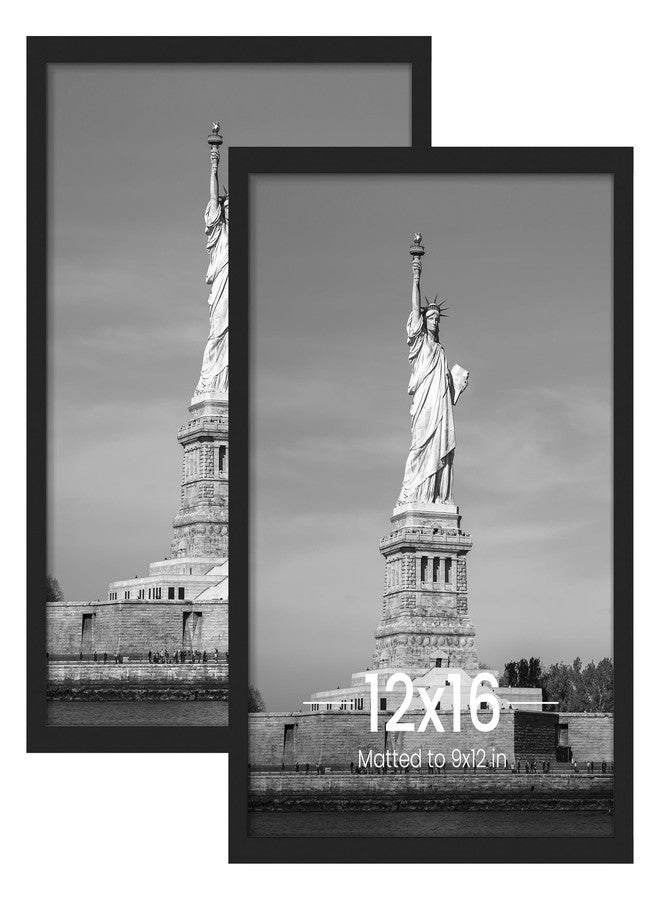 ENJOYBASICS 12x16 Picture Frame, Display for 12 x 16 Poster, Wall Gallery Photo Frames, Black, 2 Pack - Image 1